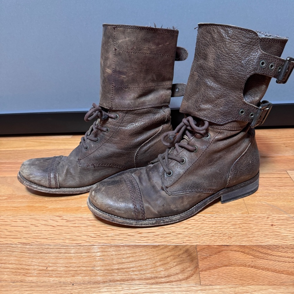 All Saints Distressed Women’s Brown Leather Boots